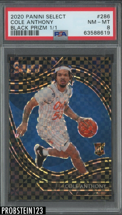 2020-21 Select Black Prizm Courtside Cole Anthony RC Rookie 1/1