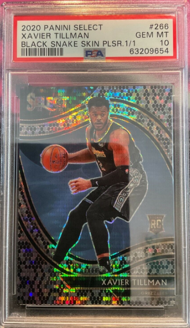 2020-21 Select Courtside Xavier Tillman Black Snake Skin Pulsar Prizm 1/1