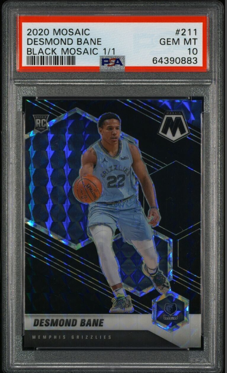 2020 Mosaic BLACK 1/1 Desmond Bane Rookie RC