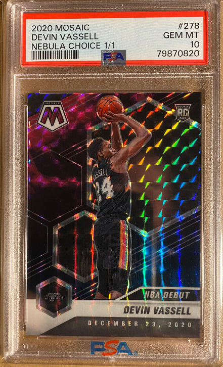 2020 Mosaic Devin Vassell Nebula Choice 1/1 Rookie Card