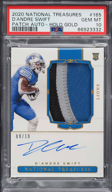 2020 National Treasures Holo Gold D'Andre Swift RC PATCH AUTO