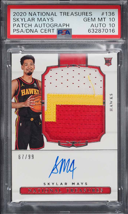 2020 National Treasures Skylar Mays Rookie Patch Auto