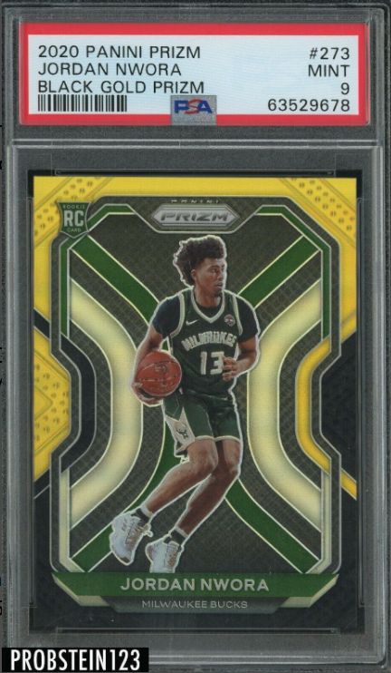 2020 Panini Black Gold Prizm Jordan Nwora Bucks RC Rookie