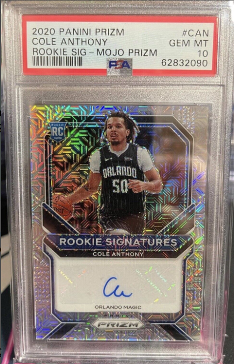 2020 Panini Prizm Cole Anthony Mojo Prizm Autograph Rookie Card