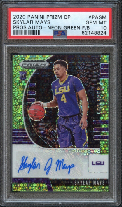 2020 Panini Prizm DP Skylar Mays Rookie Auto Neon Green