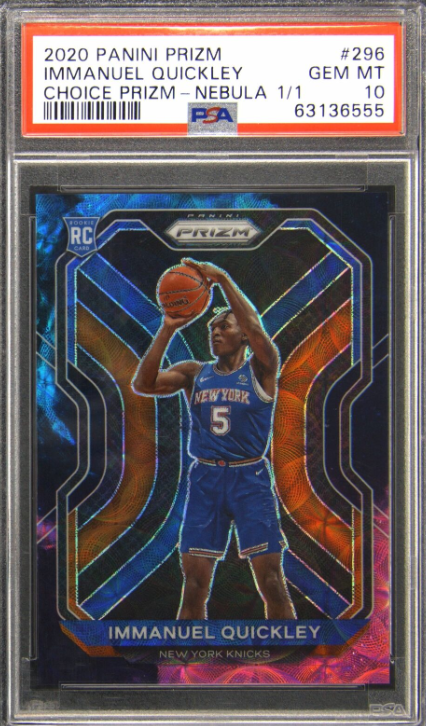 2020 Prizm Immanuel Quickley Choice Nebula Prizm Rookie RC 1/1 