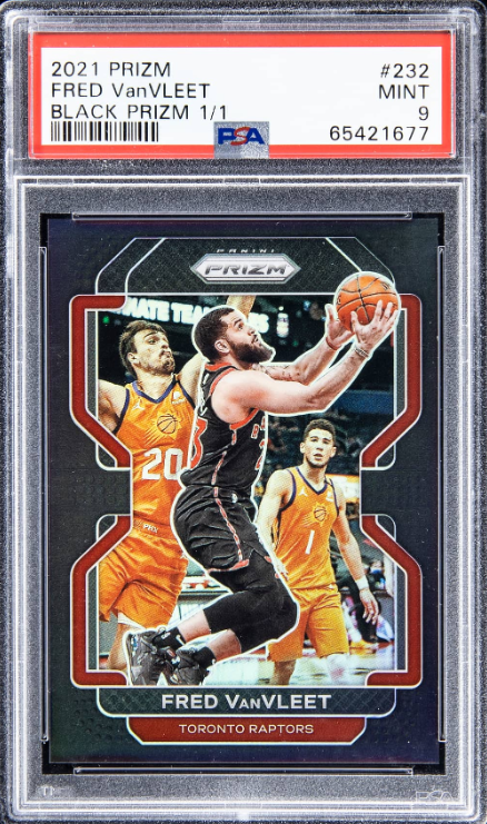 2021-22 Panini Prizm Black Prizm Fred VanVleet Rookie Card