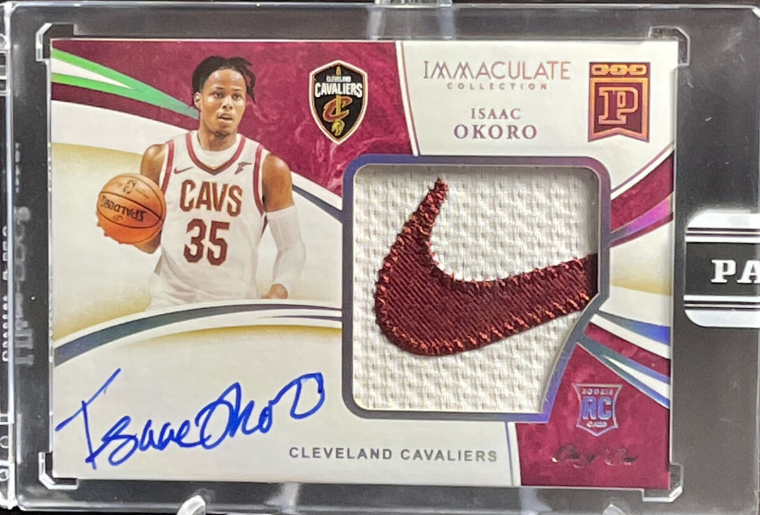 2021 Immaculate Blockchain Isaac Okoro Rookie Nike Patch Auto Rc 1/1 Encased