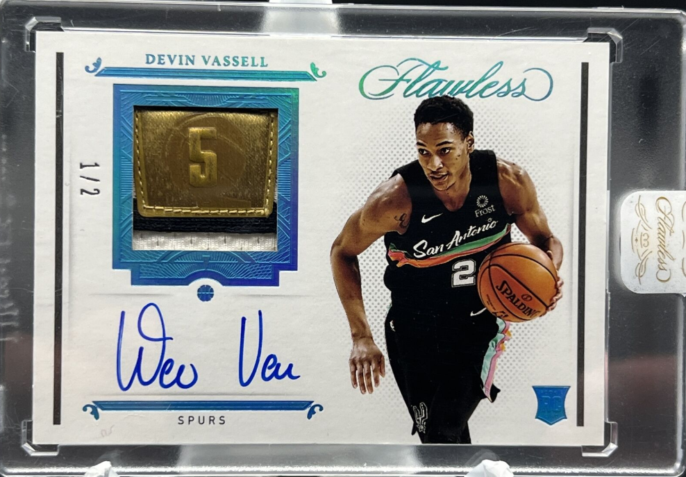 2021 Panini Flawless Basketball Devin Vassell Rookie Champions Tag Auto