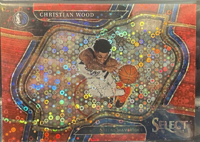 2022-23 Select Christian Wood Courtside Red Disco Prizm Mavericks Rookie card