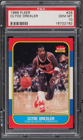 986 Fleer Basketball Clyde Drexler ROOKIE RC 