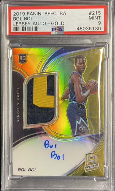 Bol Bol 2019-20 Panini Spectra Gold Serial Jersey Patch Auto Rpa Rc