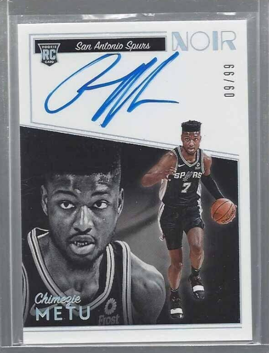 Chimezie Metu 2018-19 Panini Noir on Card Rookie Auto Rc