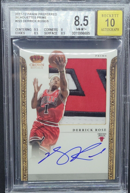 DERRICK ROSE 2011-12 Preferred Silhouettes Jumbo Patch Prime Rookie Auto