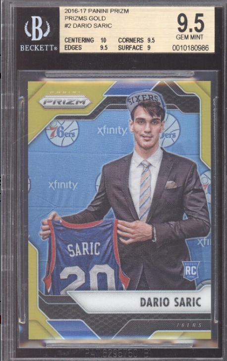 Dario Saric 2016-17 Panini Prizm Basketball Gold Rookie Rc