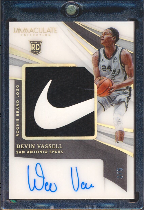 Devin Vassell 2020 Immaculate Rookie Brand Logo Swoosh Rpa Rc Jsy Patch Auto