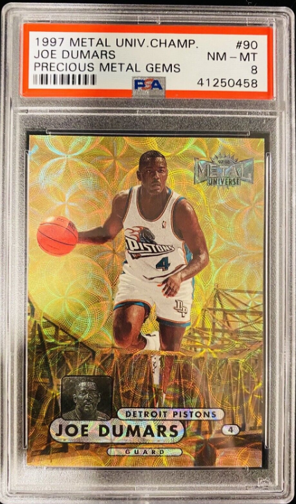 Joe Dumars 1997 Metal Universe Championship Precious Gems Pmg Rookie Card