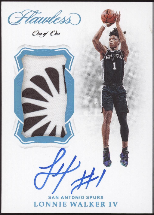 Lonnie Walker IV 2018-19 Flawless Vertical Rookie Patch Auto Platinum 1/1