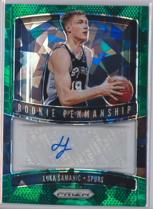 Luka Samanic 2019-2020 Panini Prizm Rookie Penmanship Green Ice Prizm Auto