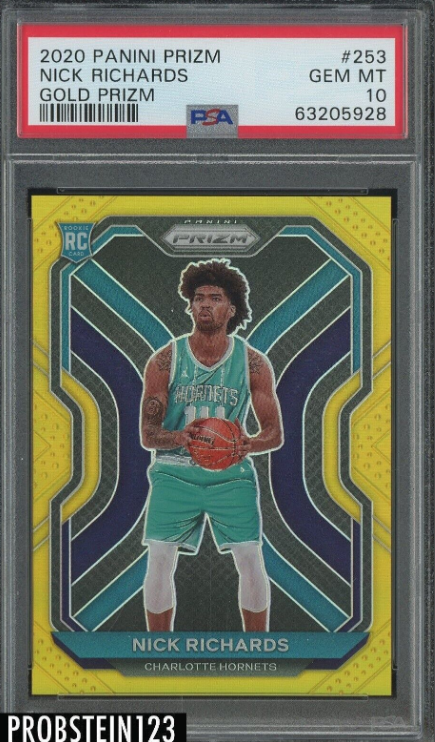 Nick Richards 2020-21 Donruss Rated Rookie Gold Holo Laser Auto