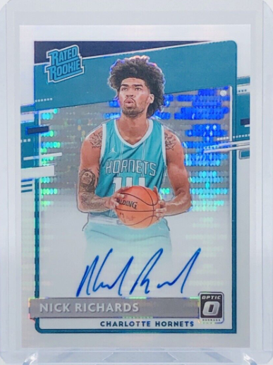 Nick Richards 2020-21 Panini Optic White Pulsar Prizm Auto Rc