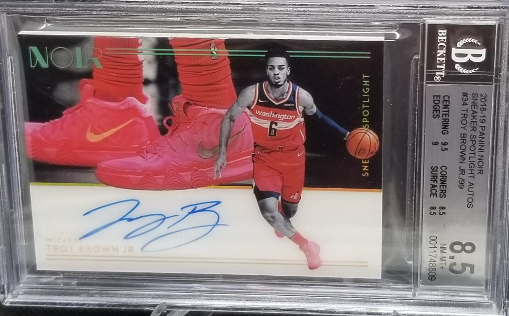 Troy Brown Jr 2018-19 Noir Sneaker Spotlight Rookie Auto