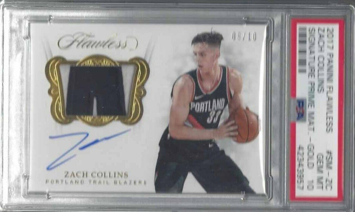 Zach Collins 2017 Flawless Signature Gold Rpa Patch Auto Rc