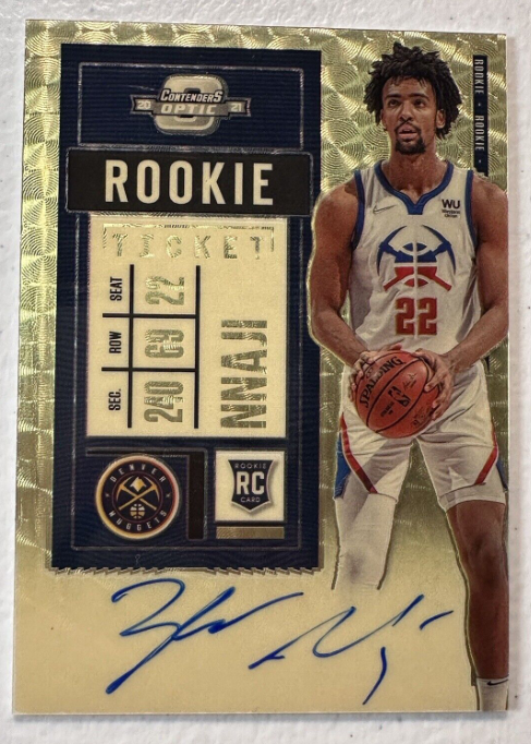 Zeke Nnaji 2020-21 Contenders Optic Rookie Gold Vinyl True 1/1 Rc Auto