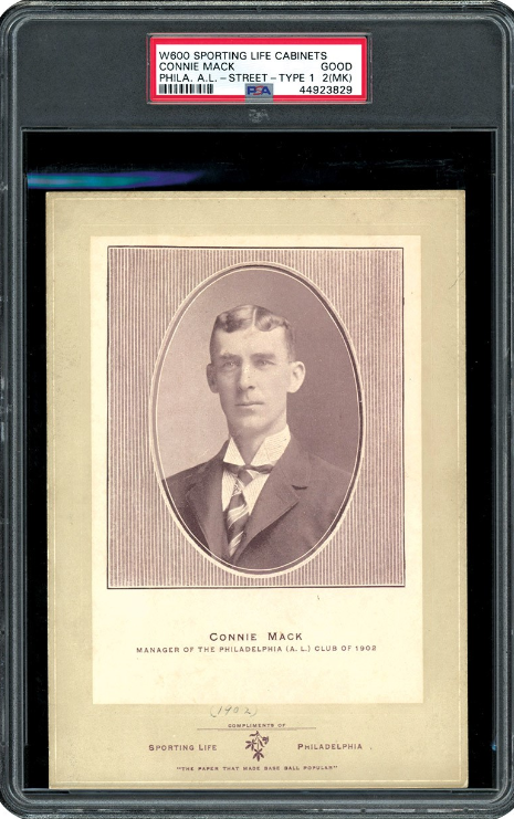 1902 W600 Sporting Life Cabinet Connie Mack Street Clothes Type 1 Variation Rookie Card