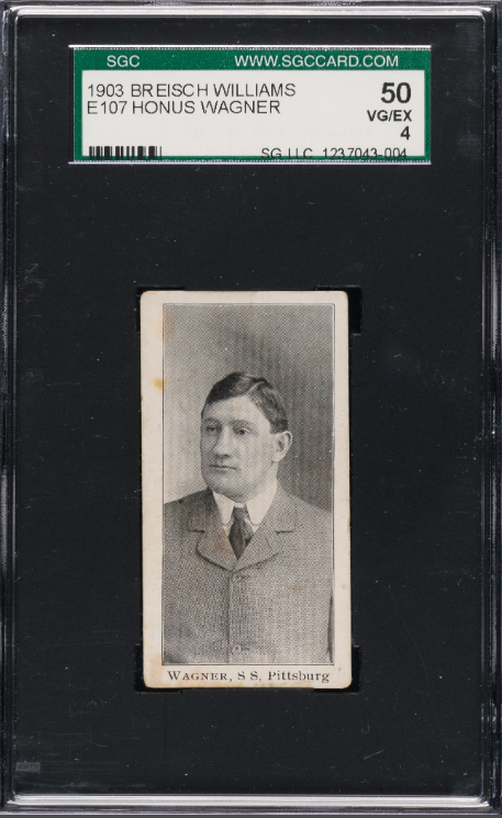 1903 E107 Breisch-Williams Honus Wagner Rookie Card