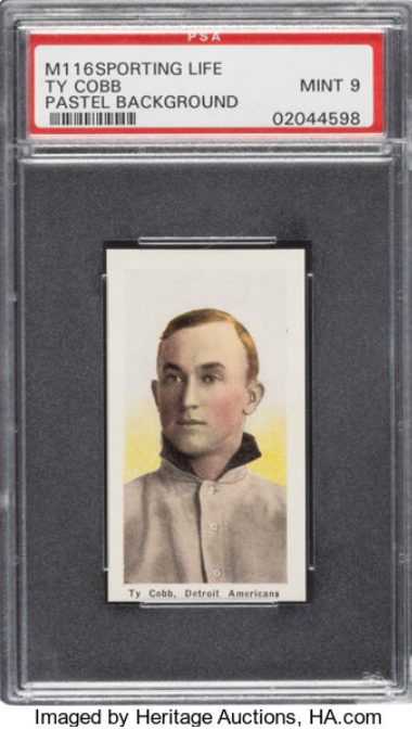 1910-11 M116 Sporting Life Ty Cobb Pastel Background Rookie Card