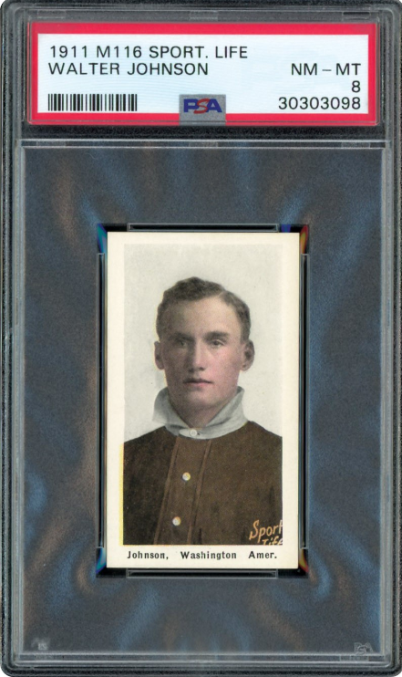 1911 M116 Sporting Life Walter Johnson Rookie Card