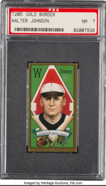 1914 Boston Garter Color Walter Johnson Rookie Card