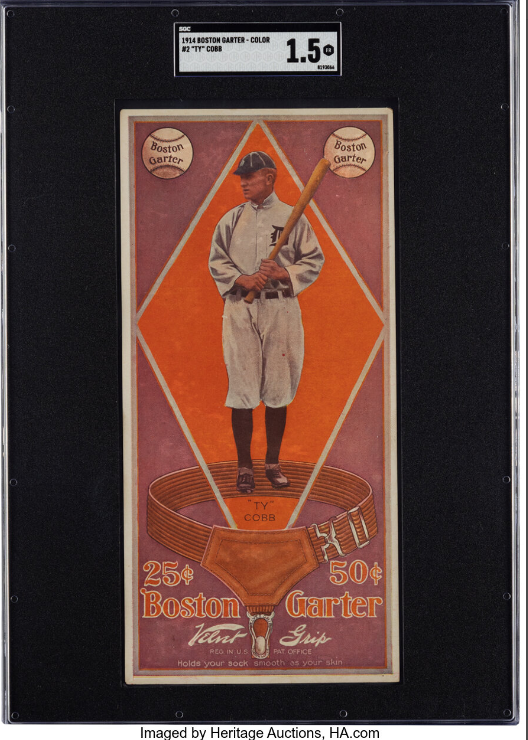 1914 Boston Garter-Color Ty Cobb Rookie Card