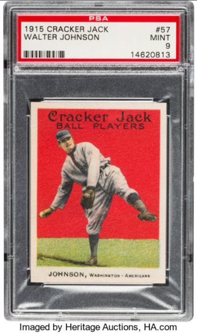 1915 Cracker Jack Walter Johnson Rookie Card