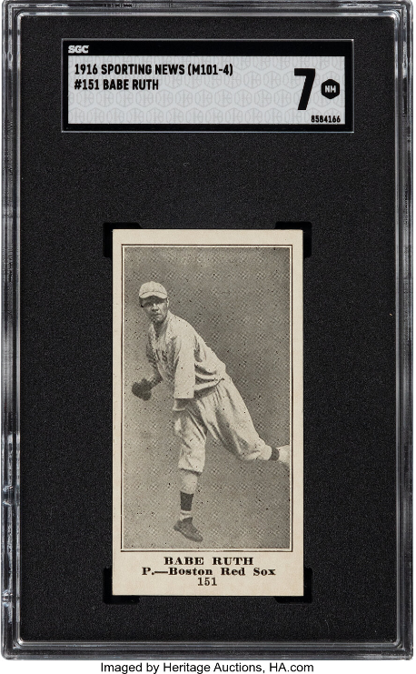 1916 M101-4 Sporting News Babe Ruth Rookie Card