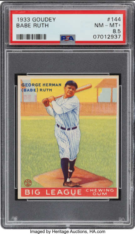 1933 Goudey Babe Ruth Rookie Card