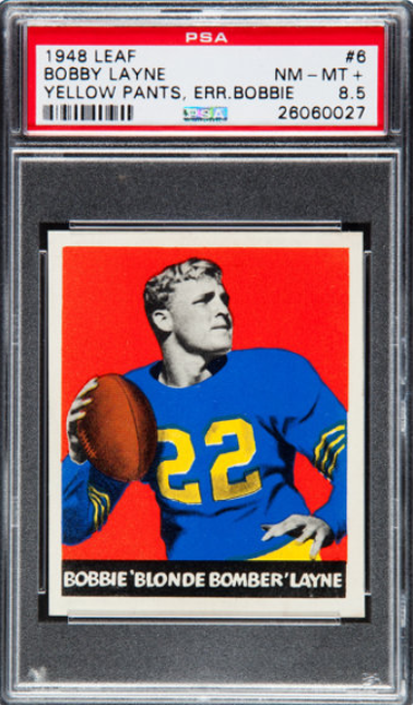 Most Valuable Bobby Layne Football Cards