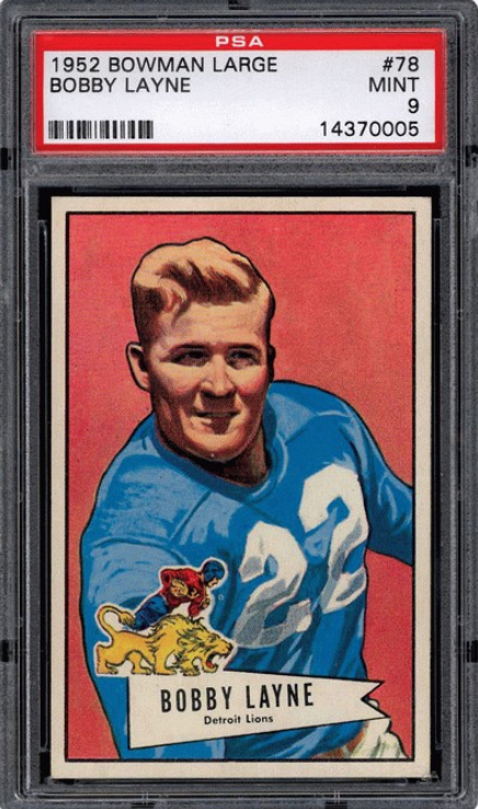 1952 Bowman Large Bobby Layne Rookie Card