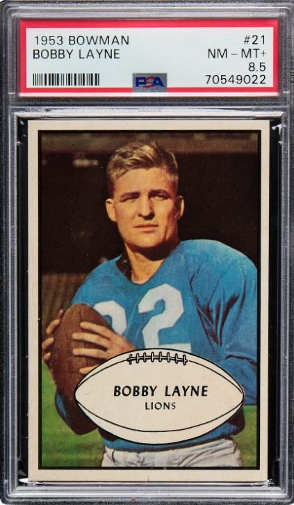 1953 Bowman Bobby Layne Rookie Card