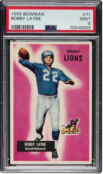 1955 Bowman Bobby Layne Rookie Card