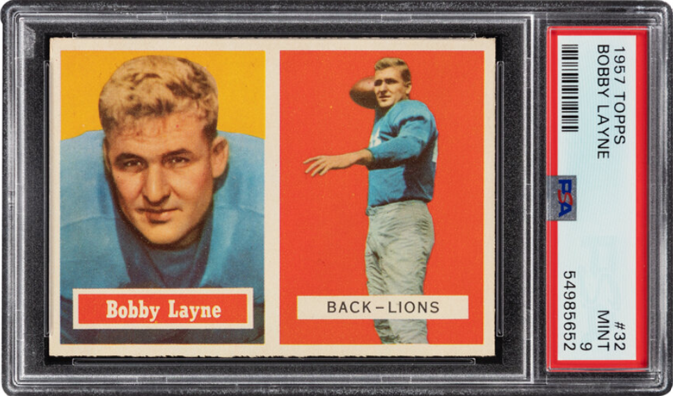 1957 Topps Bobby Layne Rookie Card