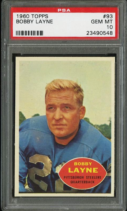 1960 Topps Football Bobby Layne Rookie Card