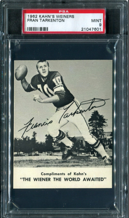 1962 Kahn's Weiners Fran Tarkenton Rookie Card