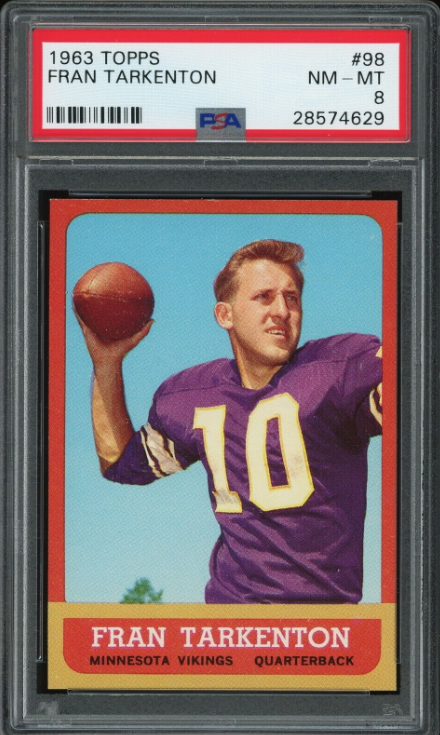 1963 Topps Football Fran Tarkenton Minnesota Vikings Rookie Card