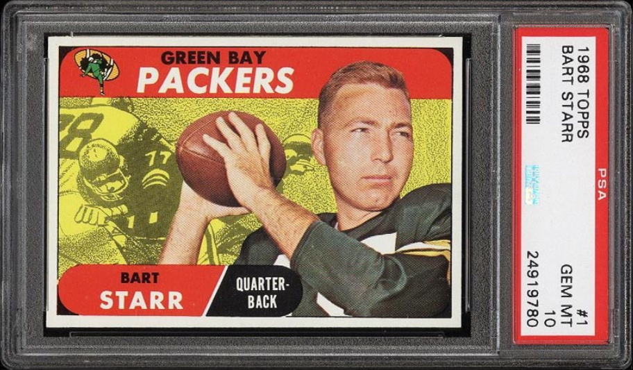 1968 Topps Football Bart Starr Rookie Card