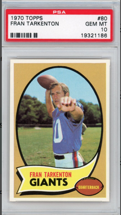 1970 Topps Fran Tarkenton Rookie Card