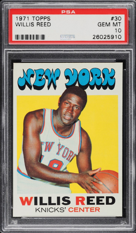 1971 Topps Basketball Willis Reed Rookie Card