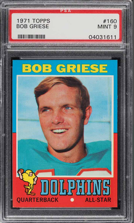 1971 Topps Football Bob Griese Rookie Card