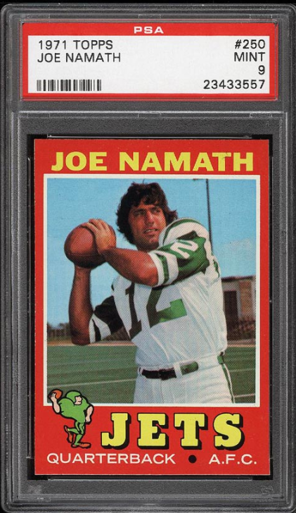 1971 Topps Football Joe Namath Rookie Card